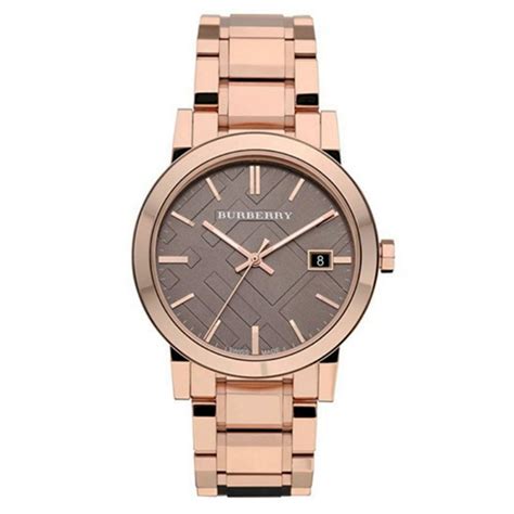 Burberry Women's BU9005 Large Check Rosetone Stainless 